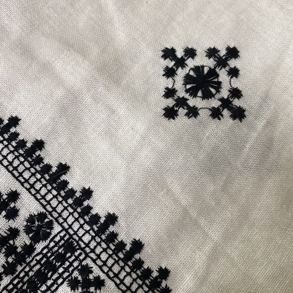 HOUSE OF HARLOW 1960 Embroidered Linen Blend palazzo Elastic Waist Pants - Picture 11 of 13